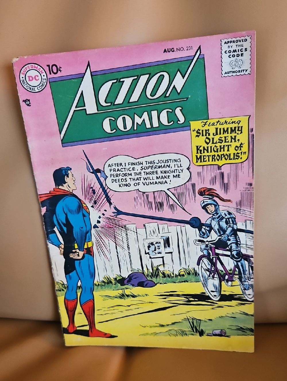 DC Comics #231 Action Comics featuring Sir Jimmy Olsen Knight of Metropolis.